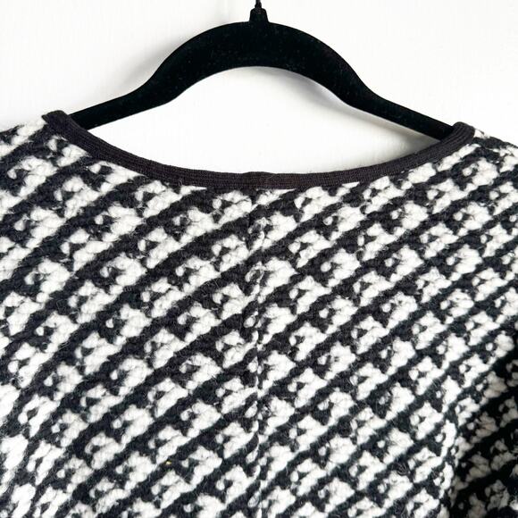 Talbots Wool Blend Sweater Coat Jacket Hidden Snap Buttons Houndstooth Style 1X - Picture 11 of 13